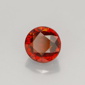 Granada espessartita laranja natural 1,47ct, corte redondo, VVS-VS