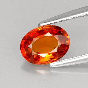 Granada espessartita laranja natural 1,05ct, corte oval, VS