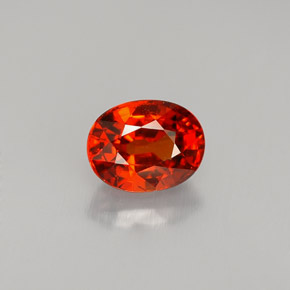 Granada espessartita Laranja vermelha Natural 1.29ct, Corte Oval, VVS-VS