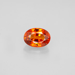Granada espessartita laranja natural 0,98ct, corte oval, VVS-VS