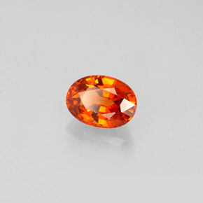 Granada espessartita laranja natural 0,98ct, corte oval, VVS-VS