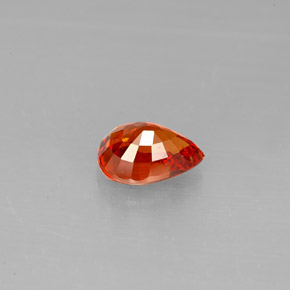 Granada espessartita laranja natural 1,39ct, formato de pêra, VS-SI