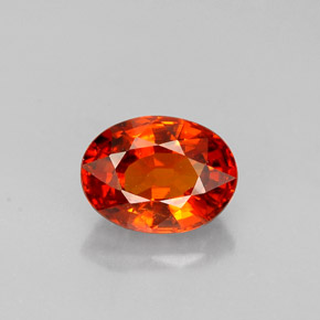 Granada espessartita Tangerina Natural 1.24ct, Corte Oval, VS-SI