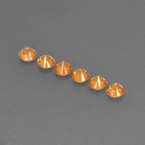 Pedras preciosas de granada espessartita laranja natural de  ct, corte redondo, VVS-VS