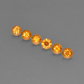 Pedras preciosas de granada espessartita laranja natural de  ct, corte redondo, VVS-VS
