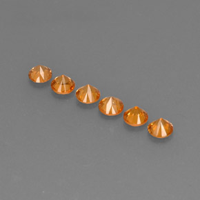 Pedras preciosas de granada espessartita laranja natural de  ct, corte redondo, VVS-VS