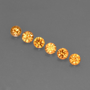 Pedras preciosas de granada espessartita laranja natural de  ct, corte redondo, VVS-VS
