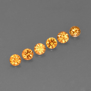 Pedras preciosas de granada espessartita laranja natural de  ct, corte redondo, VVS-VS
