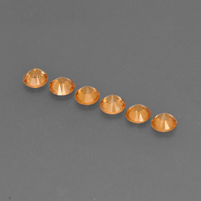 Pedras preciosas de granada espessartita laranja natural de  ct, corte redondo, VVS-VS