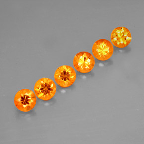 Pedras preciosas de granada espessartita laranja natural de  ct, corte redondo, VVS-VS