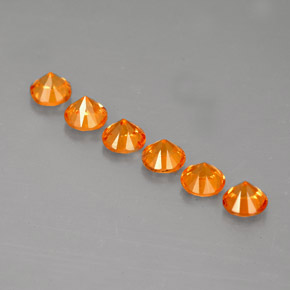 Pedras preciosas de granada espessartita laranja natural de  ct, corte redondo, VVS-VS