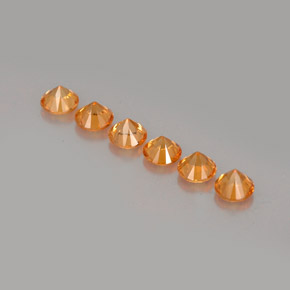 Pedras preciosas de granada espessartita laranja natural de  ct, corte redondo, VVS-VS