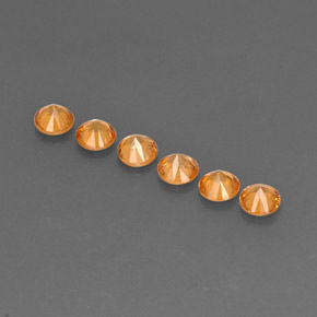 Pedras preciosas de Granada espessartita Laranja natural de  ct, Corte Redondo, VVS-VS