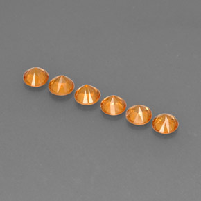 Pedras preciosas de granada espessartita laranja natural de  ct, corte redondo, VVS-VS