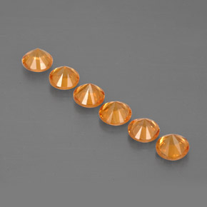 Pedras preciosas de granada espessartita laranja natural de  ct, corte redondo, VVS-VS