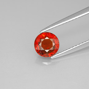 Granada espessartita laranja natural 1,21ct, corte redondo, VVS-VS