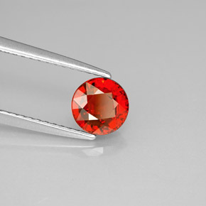 Granada espessartita laranja natural 1,21ct, corte redondo, VVS-VS