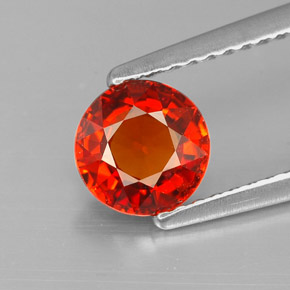 Granada espessartita laranja natural 1,10ct, corte redondo, VS
