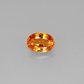 Granada espessartita laranja natural 0,61ct, corte oval, VS