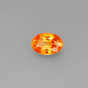 Granada espessartita laranja natural 0,63ct, corte oval, VS