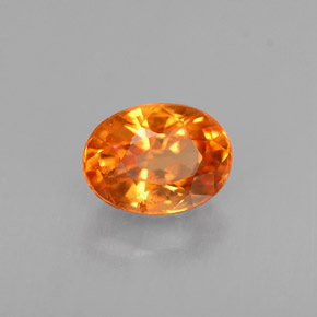 Granada espessartita laranja natural 0,78ct, corte oval, VS