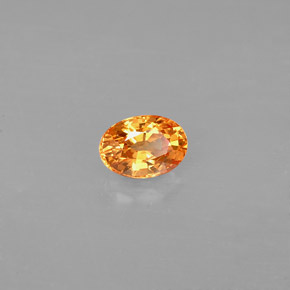 Granada espessartita laranja natural 0,71ct, corte oval, VS