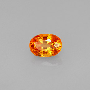 Granada espessartita laranja natural 0,80ct, corte oval, VS