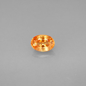 Granada espessartita laranja natural 0,72ct, corte oval, VS