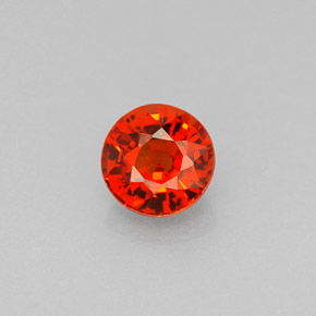 Granada espessartita laranja natural 0,80ct, corte redondo, VVS-VS
