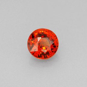 Granada espessartita laranja natural 0,80ct, corte redondo, VVS-VS