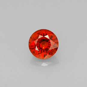 Granada espessartita laranja natural 0,64ct, corte redondo, VS