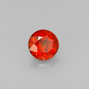 Granada espessartita laranja natural 0,64ct, corte redondo, VS