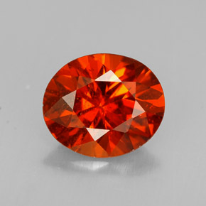 Granada espessartita laranja natural 1,73ct, corte oval, VS-SI