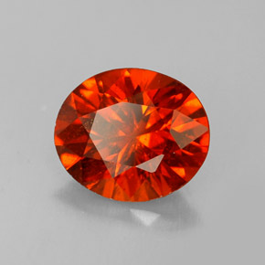 Granada espessartita laranja natural 1,73ct, corte oval, VS-SI