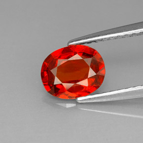 Granada espessartita laranja natural 1,25ct, corte oval, VS-SI