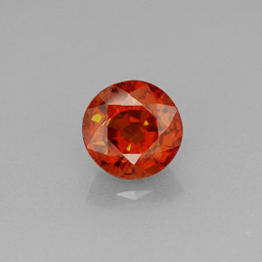 Granada espessartita laranja natural 1,27ct, corte redondo, VS