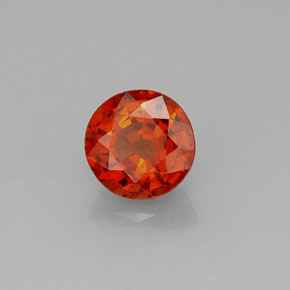 Granada espessartita laranja natural 1,27ct, corte redondo, VS