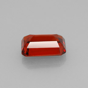 Granada espessartita laranja natural 1,60ct, corte esmeralda, VVS-VS
