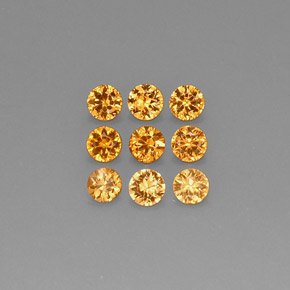 Pedras preciosas de granada espessartita laranja natural de  ct, corte redondo, VS