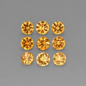 Pedras preciosas de granada espessartita laranja natural de  ct, corte redondo, VS