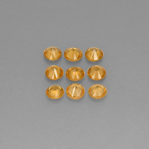 Pedras preciosas de granada espessartita laranja natural de  ct, corte redondo, VS