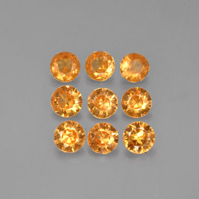 Pedras preciosas de granada espessartita laranja natural de  ct, corte redondo, VS