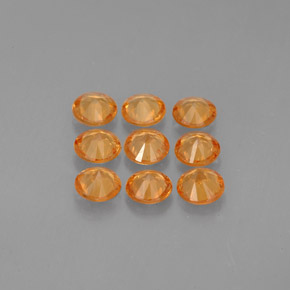 Pedras preciosas de granada espessartita laranja natural de  ct, corte redondo, VS