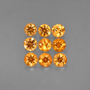 Pedras preciosas de granada espessartita laranja natural de  ct, corte redondo, VVS-VS