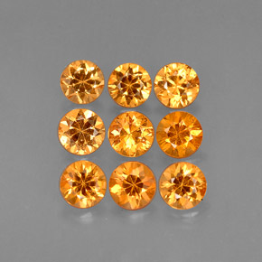 Pedras preciosas de granada espessartita laranja natural de  ct, corte redondo, VVS-VS
