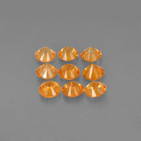 Pedras preciosas de granada espessartita laranja natural de  ct, corte redondo, VVS-VS