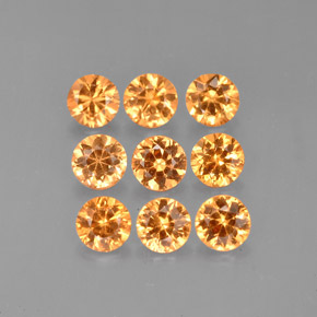 Pedras preciosas de granada espessartita laranja natural de  ct, corte redondo, VVS-VS