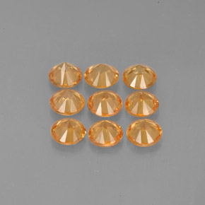 Pedras preciosas de granada espessartita laranja natural de  ct, corte redondo, VVS-VS