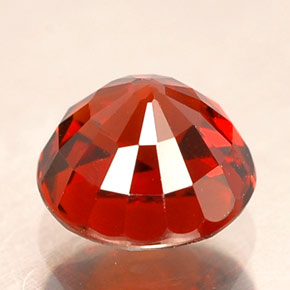 Granada espessartita vermelho natural 1,39ct, corte redondo, VVS