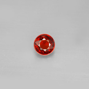 Granada espessartita vermelho natural 0,79ct, corte redondo, VVS-VS